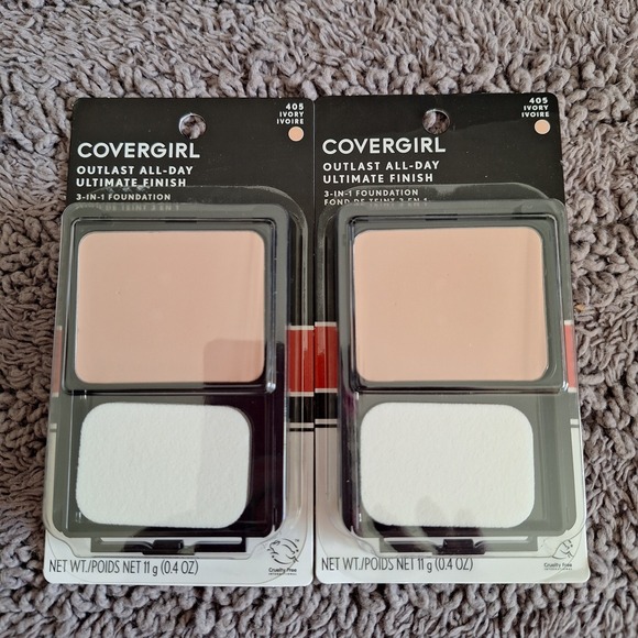 2 Pk CoverGirl Outlast All-Day Ultimate‎ Finish 3-in-1 Foundation Ivory #405. - Picture 1 of 5